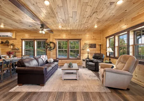 Homesteader modular log home wood interior